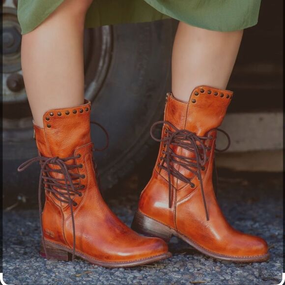 Bet Stu Fen Mid Calf Leather Boot - Picture 1 of 13